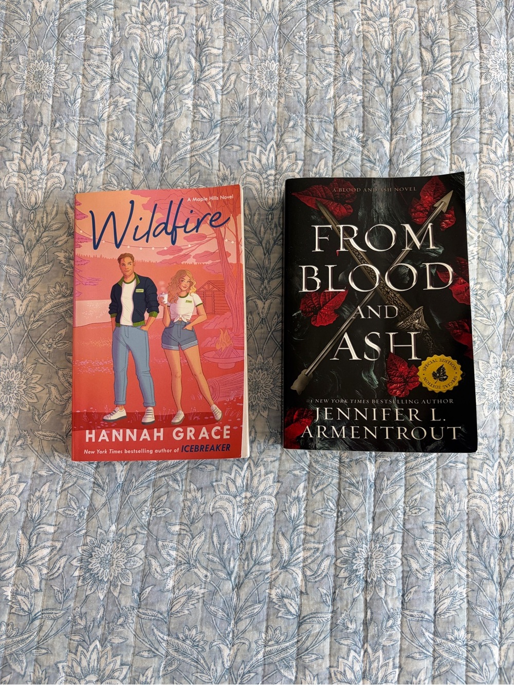 Wildfire by Hannah Grace and From Blood and Ash by Jennifer L Armentrout